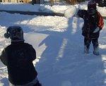 The snow (ball) lump...is caught in the air!!