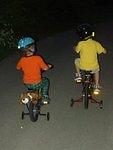 Timothy is wearing a motorcycle helmet for added protection!!!