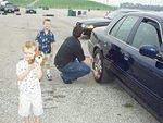 Daddy is getting ready for the race!!