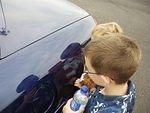 The boys thought their reflections looked funny :)
