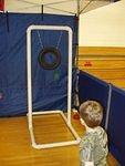 Elijah passed the ball right in the middle of the tire!!!!