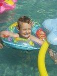 It took A LOT of talking to get Elijah into the pool. Even more to get him out to go home!!!!