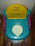 Abigail's first peepee!!(Just because this is our site and I can post what I want!!)