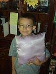 This is the pillow I made. It is going to the 4-H fair on Friday. I am going to give it to Mary after the fair :)