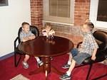Elijah says "Hey, horses are big business".  Timmy doesn't agree and is ready to pound his fist some more.