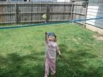 Abigail has throwing the birdie down to a fine art :)