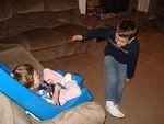 Elijah is doing the rain dance around Mary.