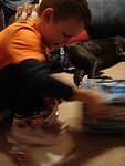 Wow, he unwraps stuff quickly!
