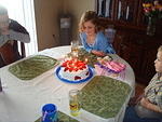 Daddy made this strawberry cake from scratch just for his princess!